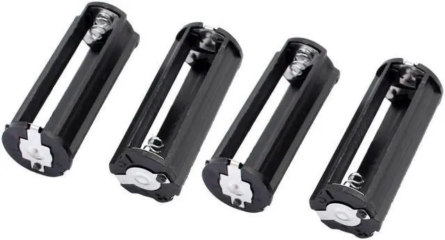 Main image of 4 Pcs 3 x 1.5V AAA Round Shape Battery Holder Storage Case Box Black