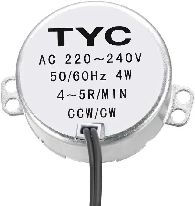 Alt view image 2 of 4 - Synchronous Motor AC 220-240V 4-5RMP 50-60Hz 4W Double Flat Shaft CW/CCW