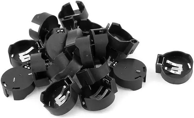 Main image of 20pcs Plastic Shell CR2450 Cell Button Battery Sockets Holder Case Black