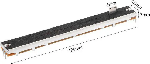 Alt view image 3 of 3 - 1pcs Fader Variable Resistors Mixer 128mm Straight Slide Potentiometer B103 10K Ohm Linear Double Potentiometers For Dimming Tuning