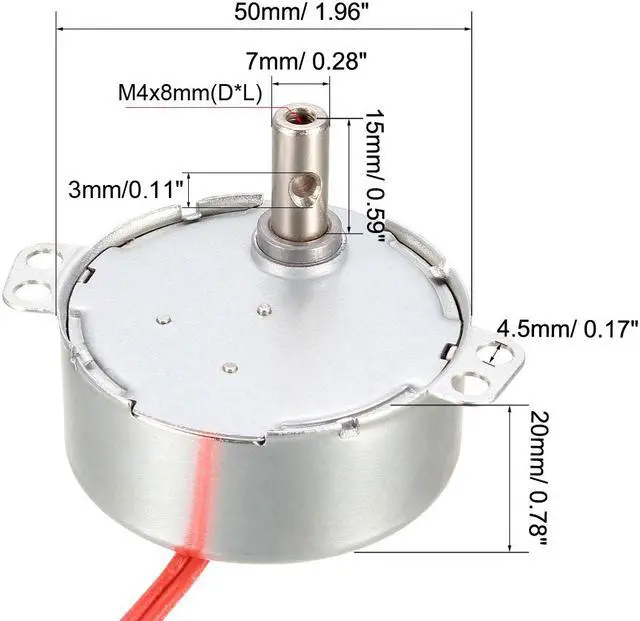 Alt view image 3 of 4 - Synchronous Motor AC 12V 30-36RPM 50-60Hz CCW/CW 4W Reduction Gear Motor