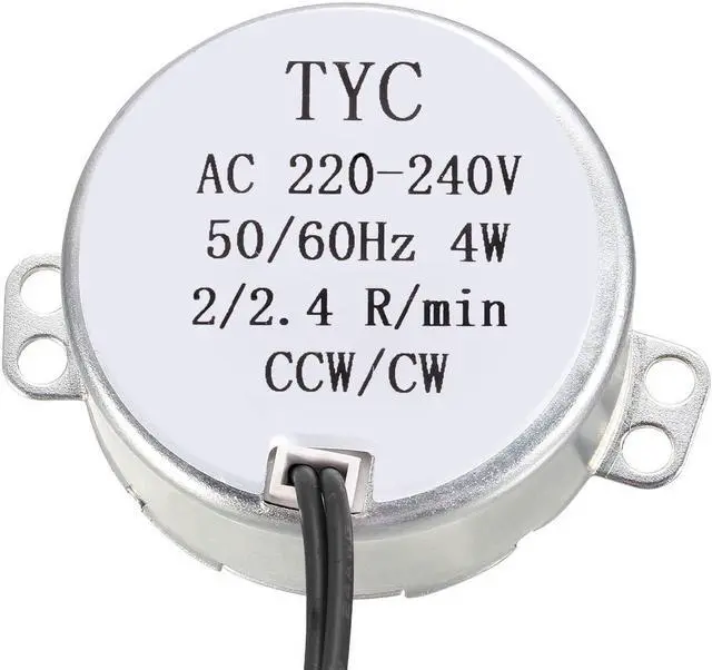 Alt view image 2 of 4 - Synchronous Motor AC 220-240V 2-2.4RPM 50-60Hz CCW/CW 4W Reduction Gear Motor