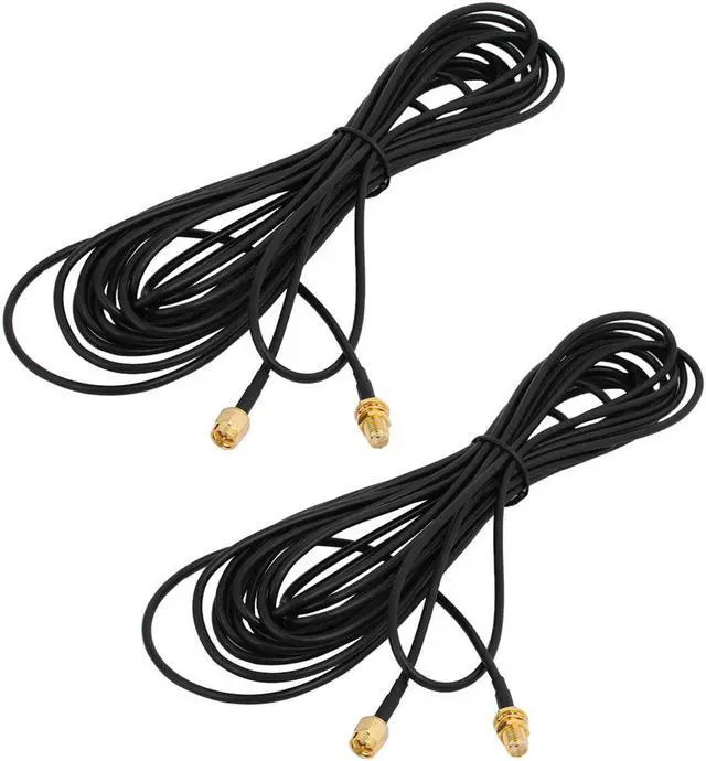 Main image of 2pcs RG174 Coaxial Antenna Extension Cable SMA Female to Male Connector 6M Long