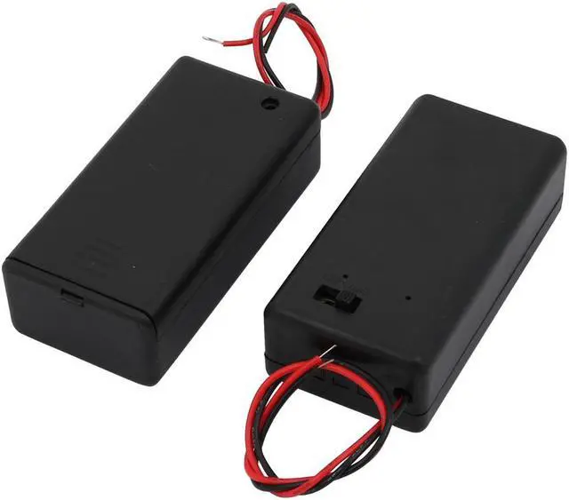 Alt view image 2 of 3 - 4Pcs Dual Wires Battery Covered Holder Box Case w ON/OFF Switch for 9V Batteries