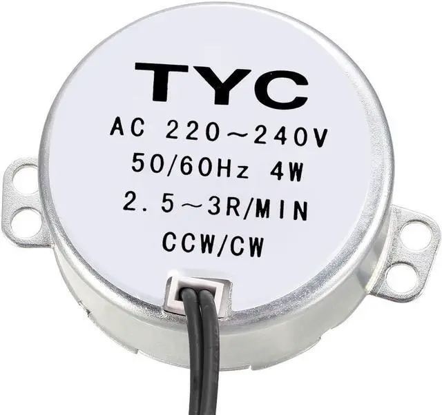 Alt view image 2 of 4 - Synchronous Motor AC 220-240V 2.5-3RPM 50-60Hz CCW/CW 4W Reduction Gear Motor