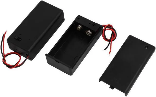 Alt view image 4 of 4 - 2 Pcs ON/OFF Switch 2 Wires Covered Battery Holder Case for 9V Battery