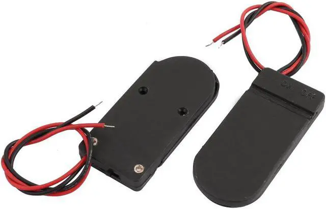 Main image of 2x3V CR2032 Plastic Housing Coin Cell Button Battery Holder Case w Switch 2pcs