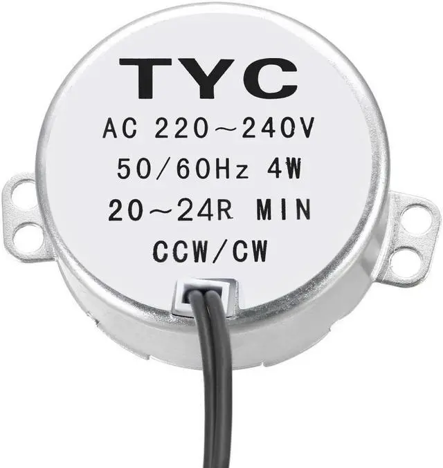 Alt view image 2 of 4 - Synchronous Motor AC 220-240V 20-24RPM 50-60Hz CCW/CW 4W Turntable Gear Box for Microwave Oven