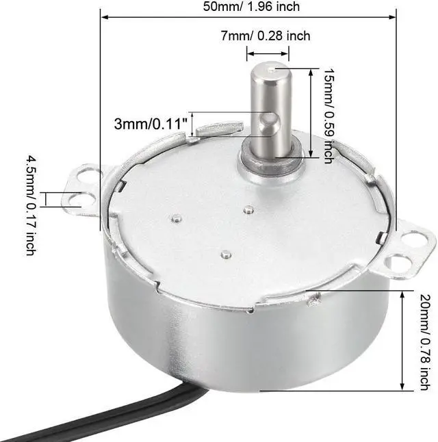 Alt view image 3 of 4 - Synchronous Motor AC 220-240V 20-24RPM 50-60Hz CCW/CW 4W Turntable Gear Box for Microwave Oven