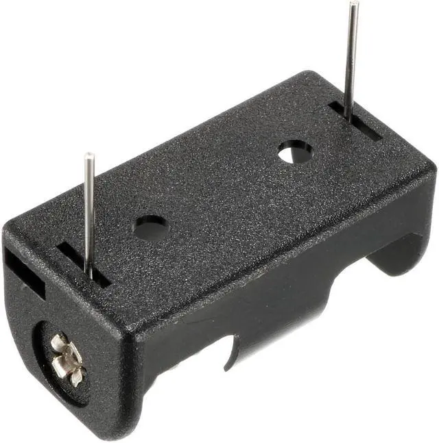 Alt view image 2 of 2 - 4pcs Plastic Shell 1/2AA Button Cell Battery Sockets Holder Case Black