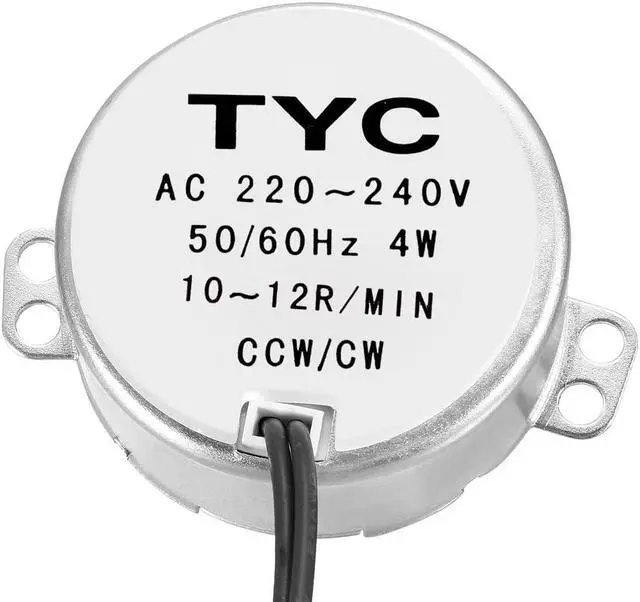 Alt view image 2 of 4 - Synchronous Motor AC 220-240V 10-12RPM 50-60Hz CCW/CW 4W Turntable Gear Box for Microwave Oven