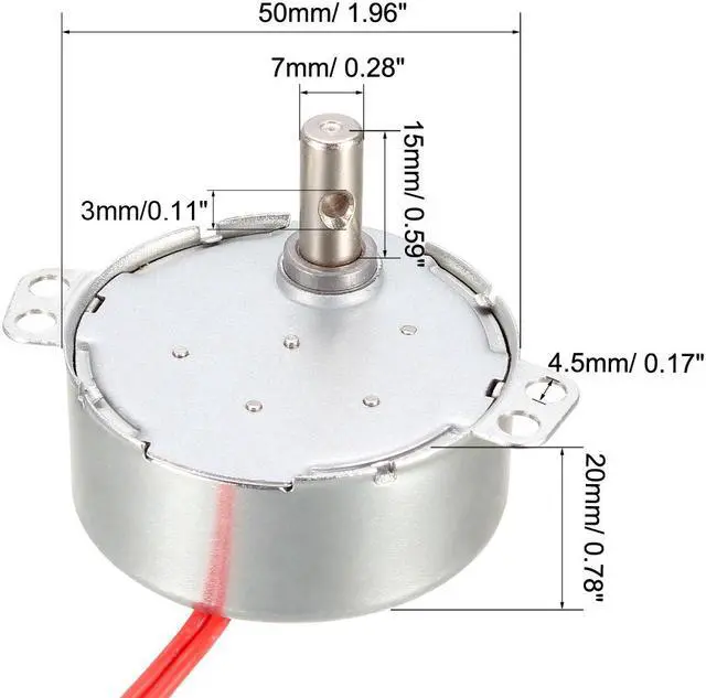 Alt view image 3 of 4 - Synchronous Motor AC 12V 1.4-1.7RPM 50-60Hz CCW/CW 4W Turntable Gear Box for Microwave Oven