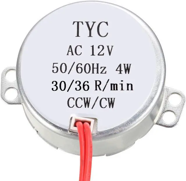 Alt view image 2 of 4 - Synchronous Motor AC 12V 30-36RPM 50-60Hz CCW/CW 4W Reduction Gear Motor