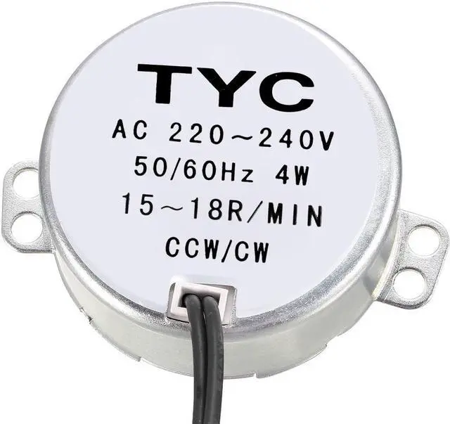 Alt view image 2 of 4 - Synchronous Motor AC 220-240V 15-18RPM 50-60Hz CCW/CW 4W Reduction Gear Motor