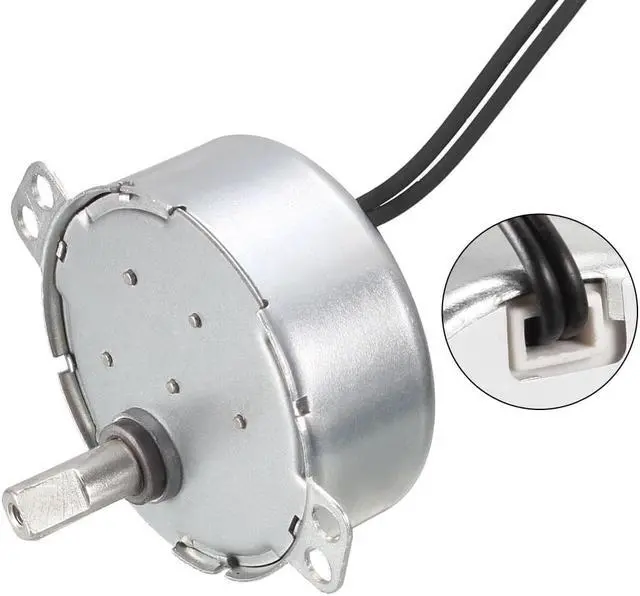 Alt view image 4 of 4 - Synchronous Motor AC 220-240V 5-6RMP 50-60Hz 4W Double Flat Shaft CW/CCW