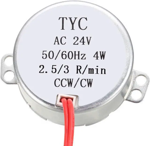 Alt view image 2 of 4 - Synchronous Motor AC 24V 2.5-3RPM 50-60Hz CCW/CW 4W Turntable Gear Box for Microwave Oven
