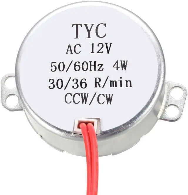 Alt view image 2 of 4 - Synchronous Motor AC 12V 30-36RMP 50-60Hz 4W Double Flat Shaft CW/CCW