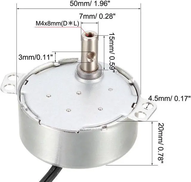 Alt view image 3 of 4 - Synchronous Motor AC 220-240V 0.9-1.1RPM 50-60Hz CCW/CW 4W Reduction Gear Motor