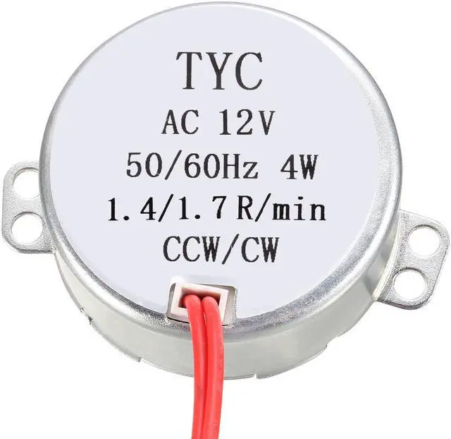 Alt view image 2 of 4 - Synchronous Motor AC 12V 1.4-1.7RPM 50-60Hz CCW/CW 4W Turntable Gear Box for Microwave Oven