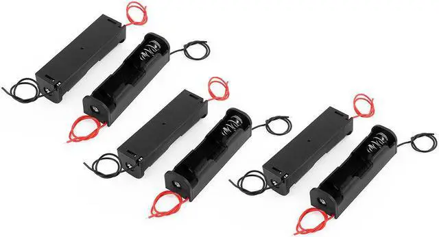 Main image of 6 Pcs 3.7V Battery Cell Case for 18650 Battery Wire Holder Black Plastic