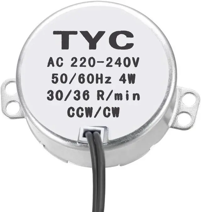 Alt view image 2 of 4 - Synchronous Motor AC 220-240V 30-36RMP 50-60Hz 4W Double Flat Shaft CW/CCW