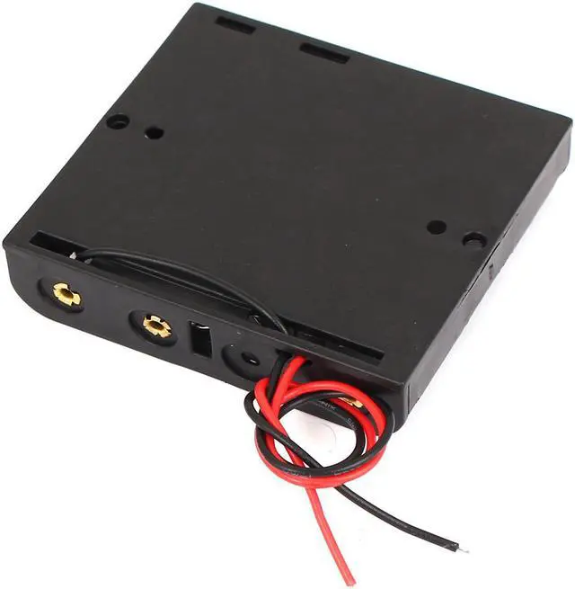 Alt view image 2 of 2 - 2 Pcs 4 x 1.5V AA Battery Holder Screw Mounted Case Box Wire Lead Connector Black