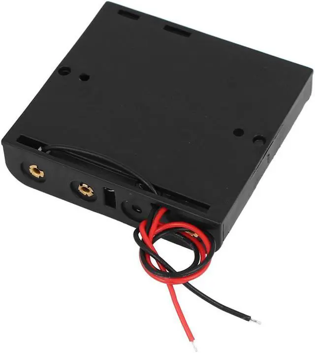 Alt view image 2 of 2 - 5 Pcs 4 x 1.5V AA Battery Holder ABS Open Case Box Wire Lead 6V Output Connector