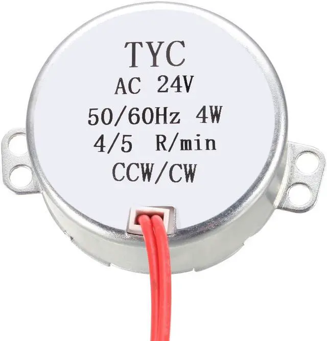 Alt view image 2 of 4 - Synchronous Motor AC 24V 4-5RMP 50-60Hz 4W Double Flat Shaft CW/CCW