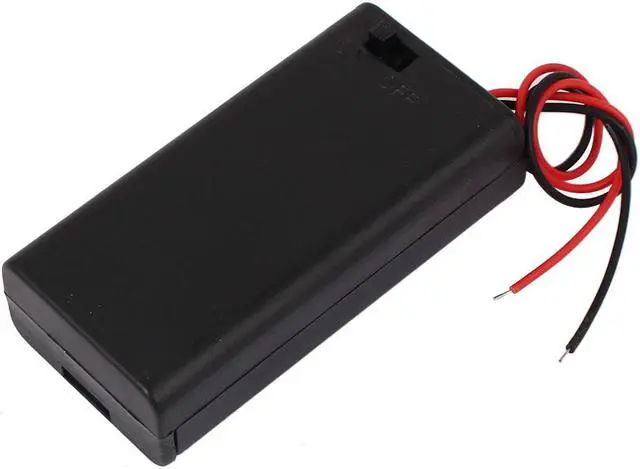 Main image of 2 Pcs 3V Power Supply 2 x AA Battery Holder Enclosed Case Box Switch 160mm Lead