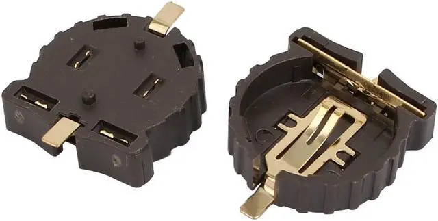 Alt view image 2 of 2 - 4 Pcs Plastic CR1220 Cell Button Lithium Batteries Socket Holder Brown