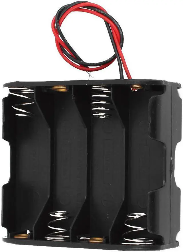Alt view image 3 of 3 - Two Layers 8 x 1.5V AA Batteries Battery Holder Case Box w Wire Leads Black
