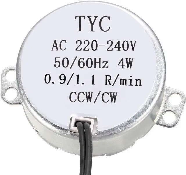 Alt view image 2 of 4 - Synchronous Motor AC 220-240V 0.9-1.1RPM 50-60Hz CCW/CW 4W Reduction Gear Motor