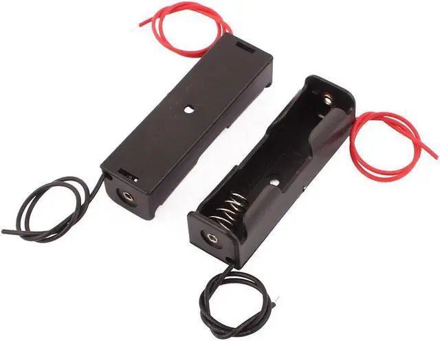 Alt view image 3 of 3 - 10 Pcs Double Wires Battery Box Open Holder Storage Case Black for 1 x 1.5V AA Batteries