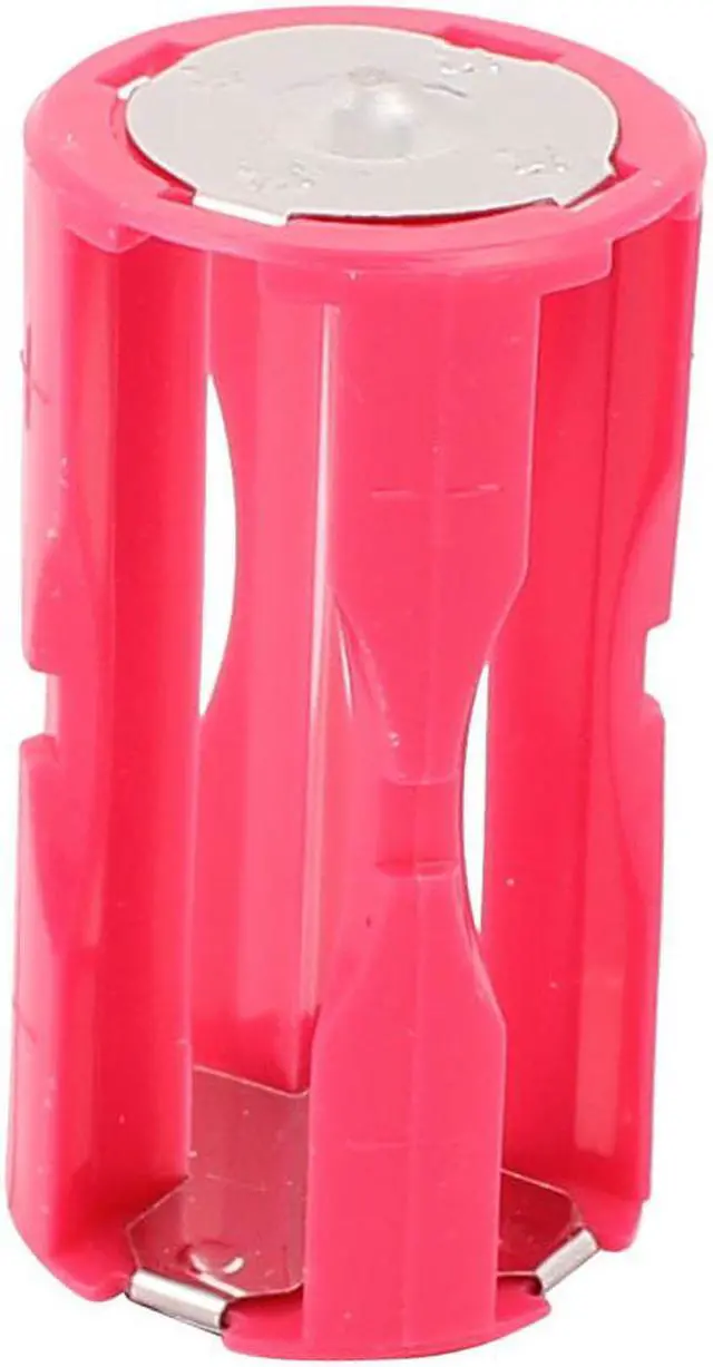 Alt view image 3 of 3 - 4Pcs Round Plastic Battery Holder Case Box Rose Red for 4 x 1.5V AAA Battery