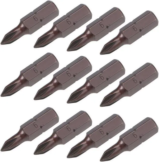 Main image of 12pcs Phillips Bits 1/4inch Hex Shank 25mm Length Cross PH0 Magnetic Screw Driver S2 Screwdriver Bit