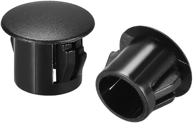 Main image of 50pcs Mounting 10mm X 11mm Black Nylon Round Snap Panel Locking Hole Plugs Cover
