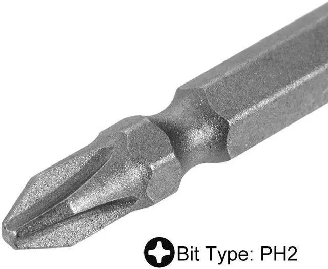 Alt view image 4 of 4 - 2pcs 1/4inch Hex Shank 65mm Length Magnetic Screwdriver SL6/PH2 Slotted-Phillips Double-Head Screwdriver Bits S2 Alloy Steel