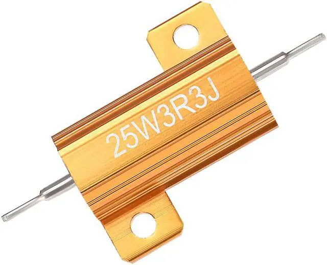 Alt view image 5 of 5 - 25W 3.3 Ohm 5% Aluminum Housing Resistor Screw Tap Chassis Mounted Aluminum Case Wirewound Resistor Load Resistors Gold Tone 3 Pcs