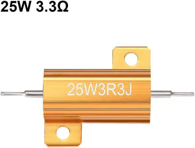 Alt view image 2 of 5 - 25W 3.3 Ohm 5% Aluminum Housing Resistor Screw Tap Chassis Mounted Aluminum Case Wirewound Resistor Load Resistors Gold Tone 3 Pcs