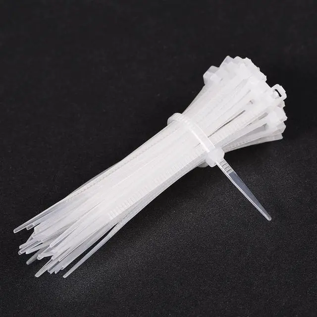 Alt view image 3 of 4 - 300pcs Cable Zip Ties 4 Inch x 0.07 Inch Self-Locking Nylon Tie Wraps White