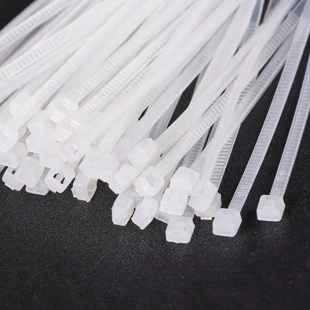 Alt view image 4 of 4 - 300pcs Cable Zip Ties 4 Inch x 0.07 Inch Self-Locking Nylon Tie Wraps White