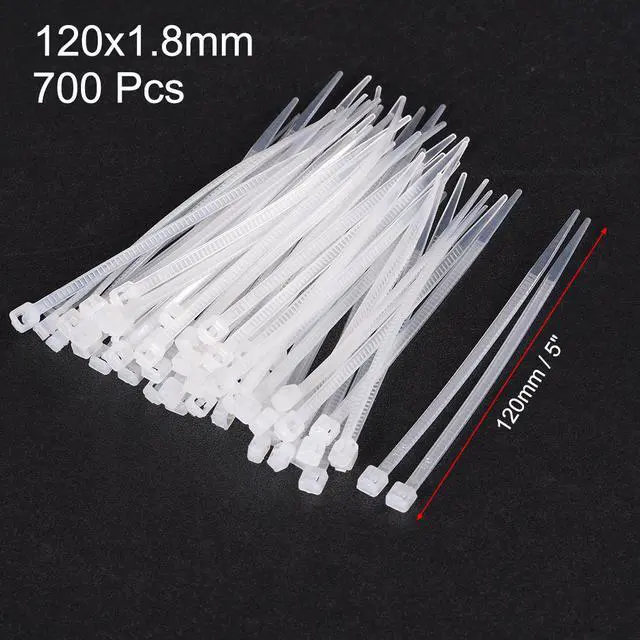 Alt view image 3 of 5 - Cable Zip Ties 120mmx1.8mm Self-Locking Nylon Tie Wraps White 700pcs