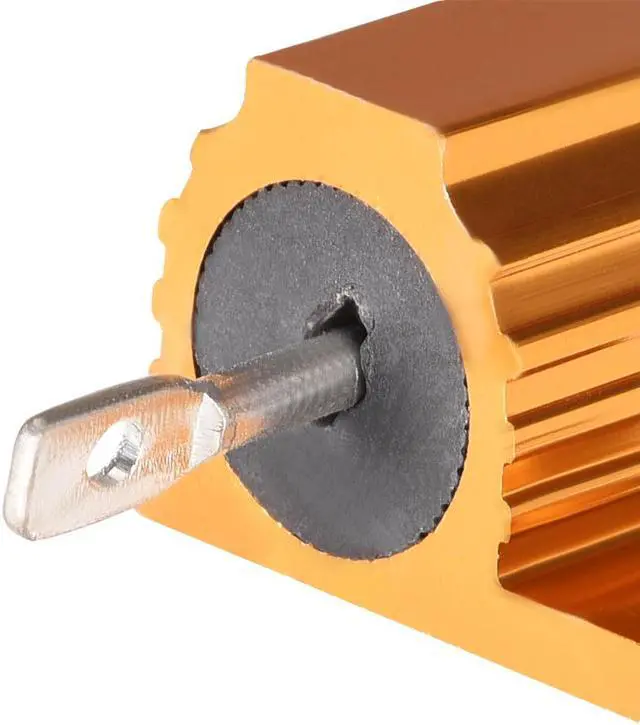 Alt view image 4 of 5 - 25W 3.3 Ohm 5% Aluminum Housing Resistor Screw Tap Chassis Mounted Aluminum Case Wirewound Resistor Load Resistors Gold Tone 3 Pcs