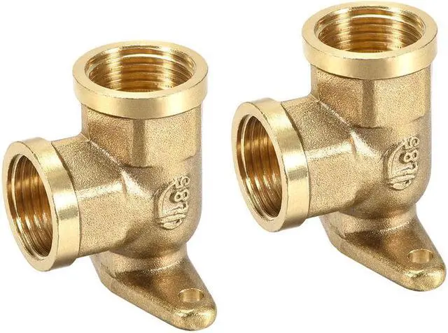 Main image of Brass Pipe Fitting 90 Degree Drop Ear Elbow G1/2 Female X G1/2 Female 2pcs