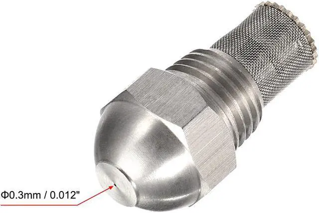 Alt view image 3 of 4 - Mist Nozzle - 1/4BSPT 0.3mm Orifice Dia 304 Stainless Steel Fine Atomizing Spray Tip