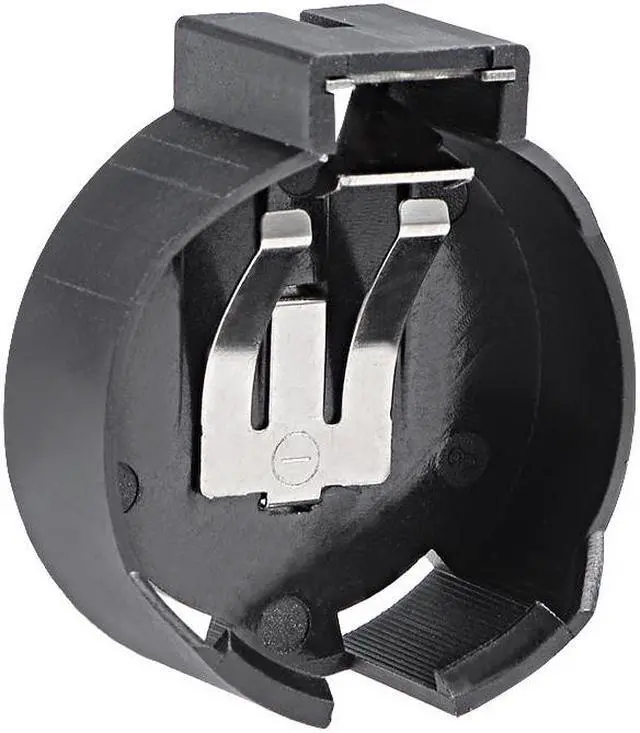 Alt view image 3 of 4 - 10 Pcs CR2477 Horizontal Coin Button Battery Holder Black Container Case