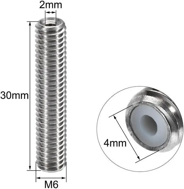Alt view image 2 of 4 - M6x30mm Extruder 1.75mm Throat Tube for MK8 Makerbot Reprap 3D Printer 5pcs