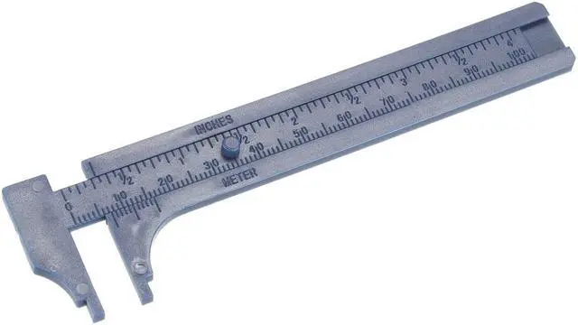 Main image of Vernier Caliper 10cm 4 Inch Metric Mini Double Scale Plastic Ruler Measuring Tool