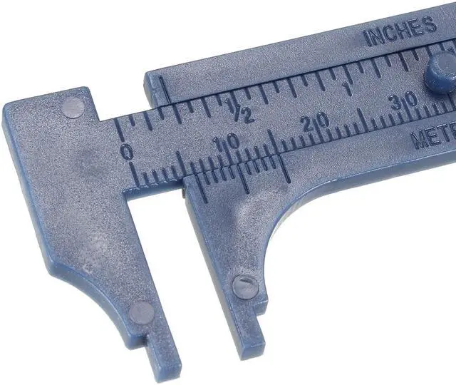 Alt view image 3 of 3 - Vernier Caliper 10cm 4 Inch Metric Mini Double Scale Plastic Ruler Measuring Tool