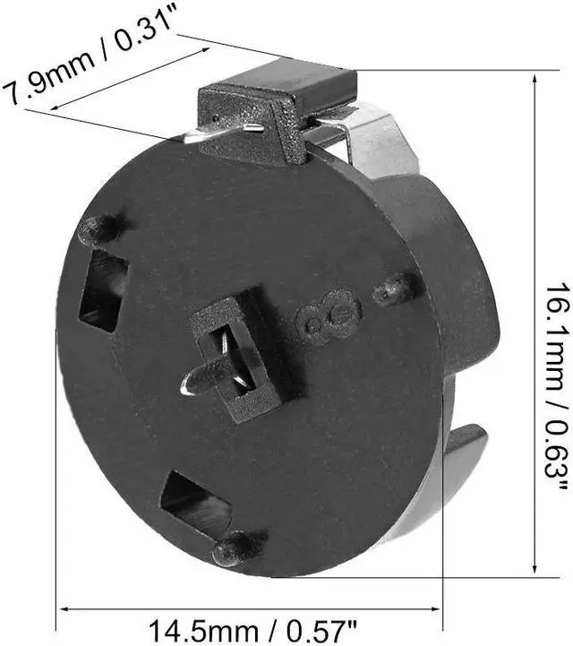 Alt view image 2 of 4 - 12 Pcs CR1220 CR1225 Horizontal Coin Button Battery Holder Black Container Case